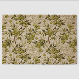 Watercolor Olive Branch Pattern Mediterranean Fiber Doormat