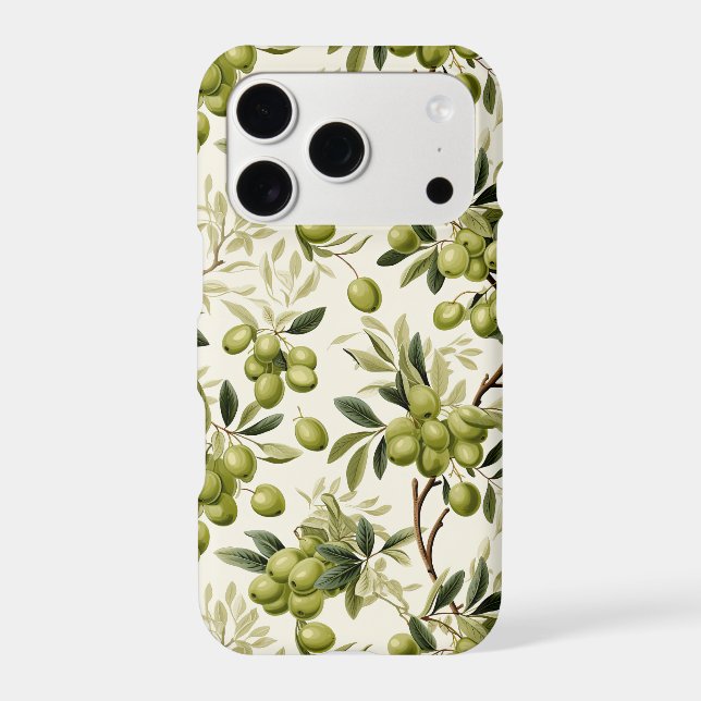 Watercolor Olive Branch Pattern Mediterranean Iphone Case (Back)