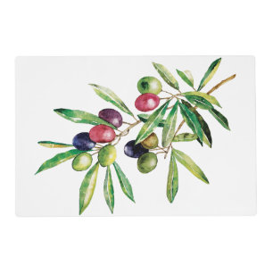 Watercolor Olive Branch Placemat