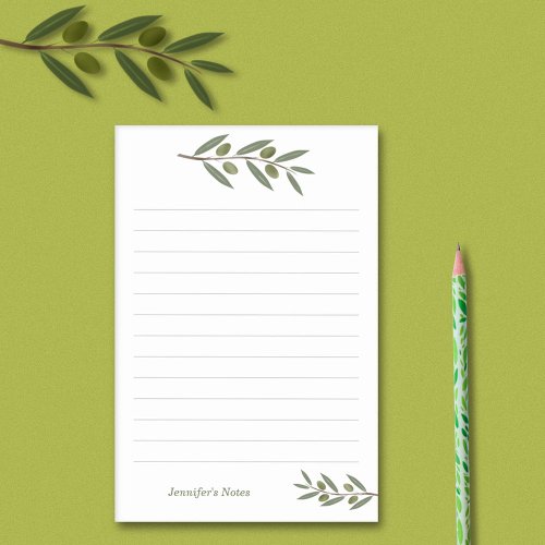 Watercolor Olive Branch Post_it Notes