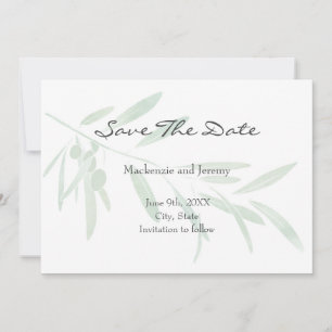 Watercolor Olive Branch Save The Date