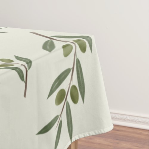 Watercolor Olive Branch Tablecloth