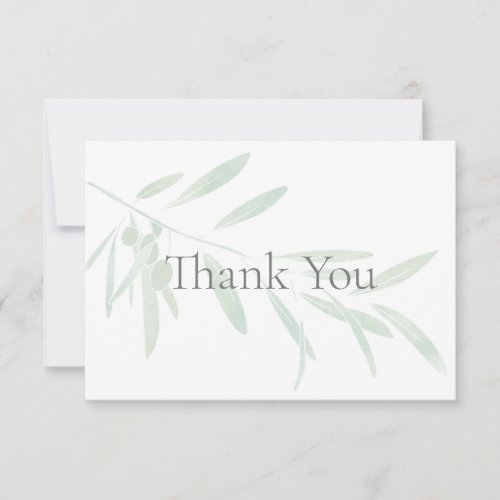 Watercolor Olive Branch Thank You Card