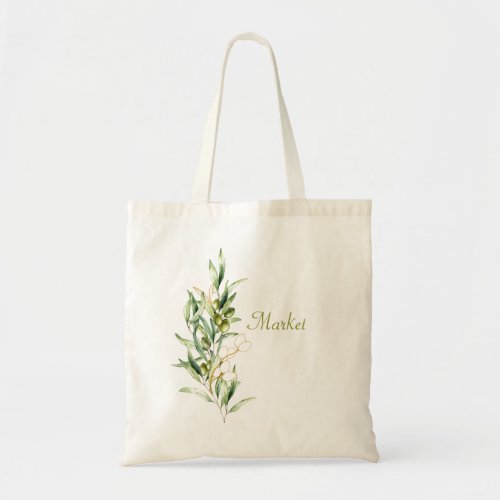 Watercolor Olive Branch Tote Bag