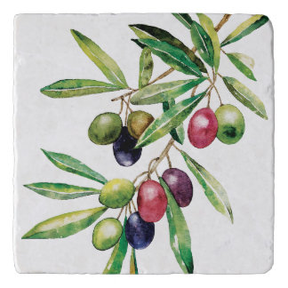 Watercolor Olive Branch Trivet