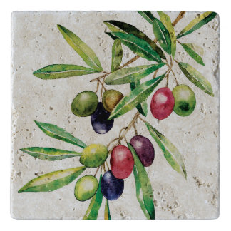 Watercolor Olive Branch Trivet