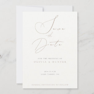 Watercolor Olive Branch Wedding Save the Date Card