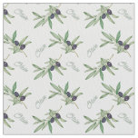watercolor olive branches fabric