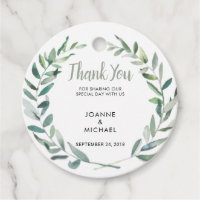 Watercolor olive leaves Wedding Thank You Favor Tags