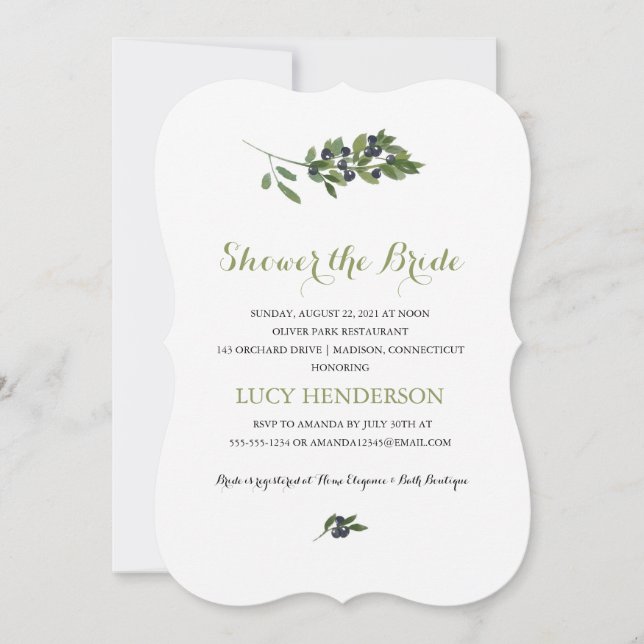 Watercolor Olive Orchard | Bridal Shower Invitation (Front)