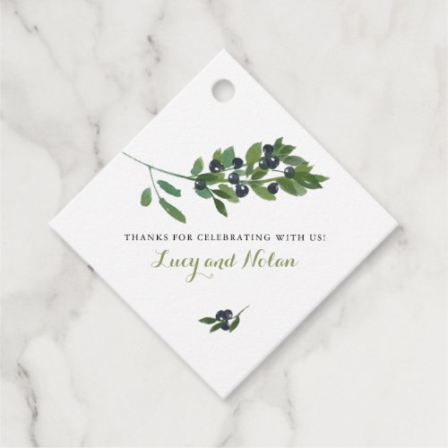 Watercolor Olive Orchard Wedding Favor Tags