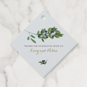Watercolor Olive Orchard Wedding Favor Tags
