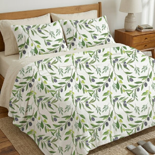 Watercolor Olive Pattern  Duvet Cover