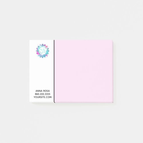  Watercolor Om Aum Turquoise Blue Magenta White Post_it Notes