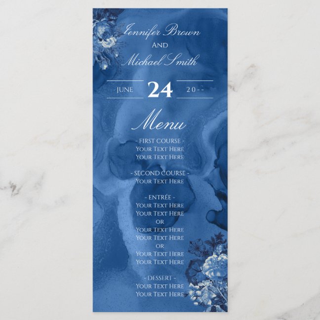 Watercolor Ombre Blue floral Chic Elegant Program