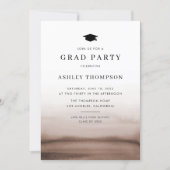 Watercolor Ombre Brown Modern Graduation Party Invitation (Front)