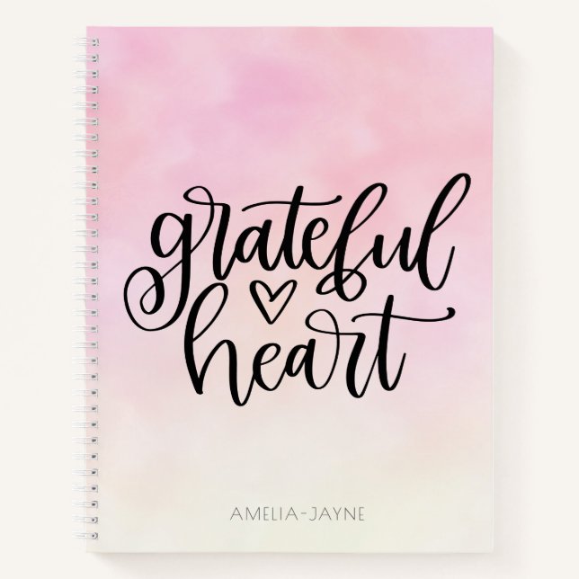 Watercolor Ombre Grateful Heart Gratitude Journal (Front)