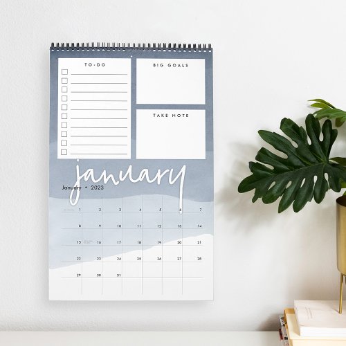 Watercolor Ombre Monthly Planner Calendar