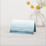 Watercolor Ombre Navy Blue Minimalist Wedding Place Card<br><div class="desc">Add a modern and pretty accent to your tablescape with these ombre folded place cards. It features a watercolour navy blue ombre, simple typography and an elegant script. Personalize by adding a table number and back texts. These navy blue ombre place cards are perfect for any weddings, baby showers, bridal...</div>