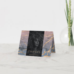 watercolor ombre oasis modern gold University Grad Thank You Card