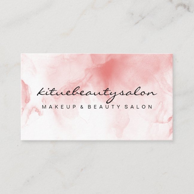 Watercolor Ombre Pink Makeup Artist Hair Stylist Business Card