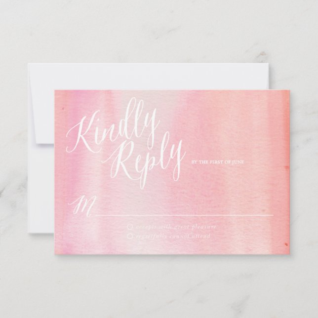WATERCOLOR OMBRE PINK response card (Front)