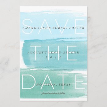 Watercolor Ombre Stripes Save The Date by OakStreetPress at Zazzle