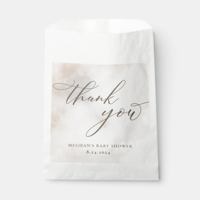 Watercolor On Cloud 9 Baby Shower  Favor Bag (Front)