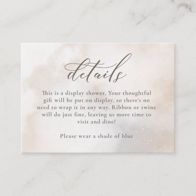 Watercolor On Cloud 9 Details Shower Enclosure Card (Front)