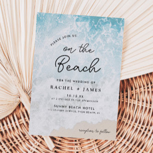 Watercolor On The Beach Wedding Invitation