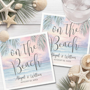 Watercolor On The Beach Wedding Napkins