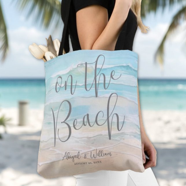 Watercolor On The Beach Wedding Tote Bag (Watercolor On The Beach Wedding Tote Bag)