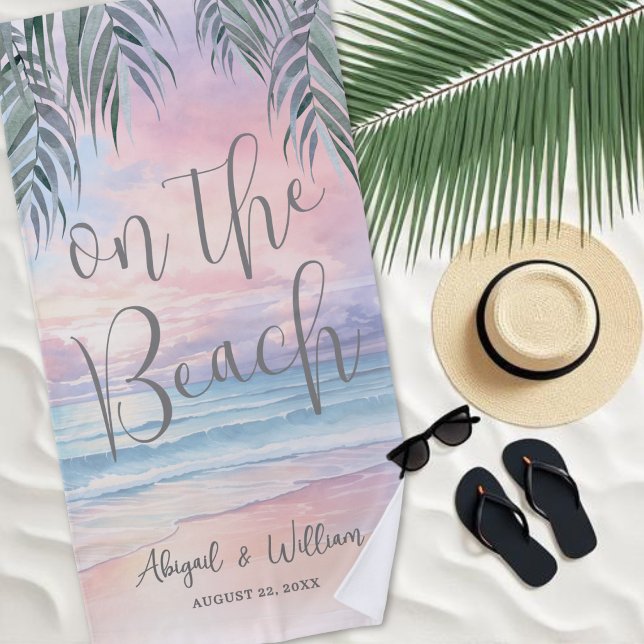 Watercolor On The Beach Wedding Towel (Watercolor On The Beach Wedding Towel )