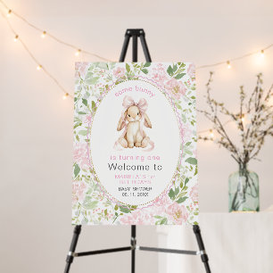 Watercolor one bunny grandmillennial 1st birthday  foam board