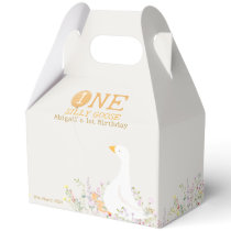 Watercolor One Silly Goose Wildflower 1st Birthday Favor Boxes