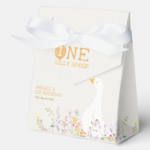 Watercolor One Silly Goose Wildflower 1st Birthday Favor Boxes