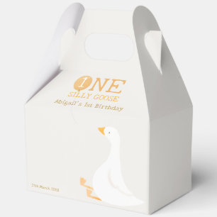 Watercolor One Silly Goose Wildflower 1st Birthday Favor Boxes