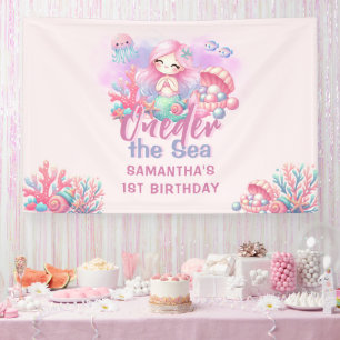 Watercolor ONEder The Sea 1st Birthday Banner