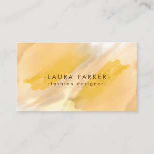 Watercolor Orage Splatter Abstract Makeup Artist Business Card
