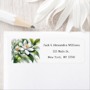 Watercolor Orange Blossom Citrus return address Label