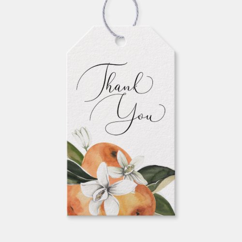 Watercolor Orange Blossom Thank You Gift Tags