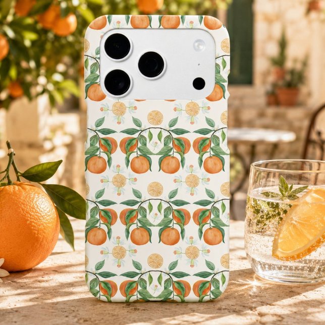 Watercolor Orange Blossoms Pattern iPhone Case (Creator Uploaded)