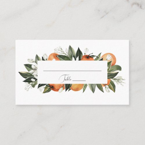 Watercolor Orange Blossoms Placecard