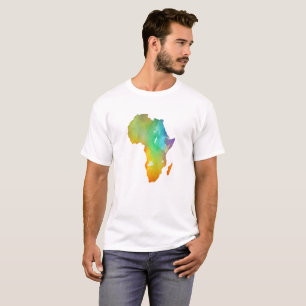 Watercolor Orange, Blue & Purple Africa T-Shirt