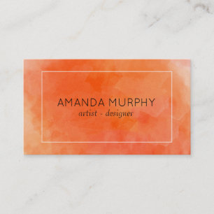 Watercolor (orange) business card