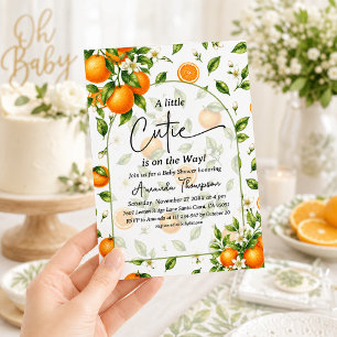 Watercolor Orange Citrus Baby Shower Invitation