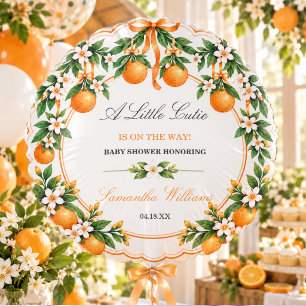 Watercolor Orange Citrus Little Cutie baby shower Balloon