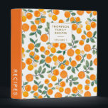 Watercolor Orange Citrus Personalized Recipe 3 Ring Binder<br><div class="desc">Stylish fruit pattern watercolor paintings with oranges and leaves.</div>