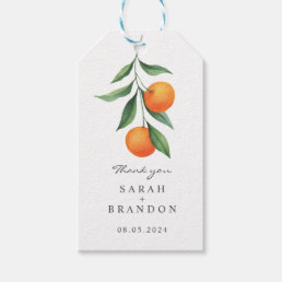 Watercolor Orange Citrus  Summer Wedding Gift Tags
