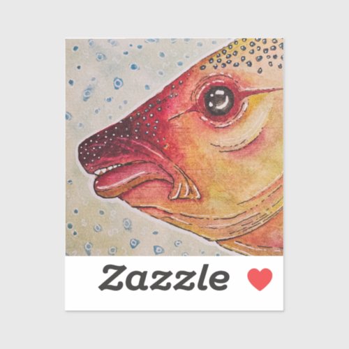 Watercolor Orange Fish with big lips and spots Sticker